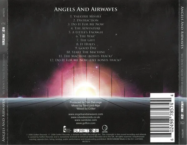 Angels & Airwaves Whisper CD brukt – Geffen 2006 space