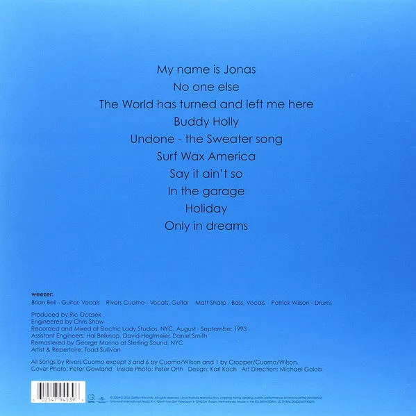 Weezer Weezer Blue Album LP vinyl 180g brukt