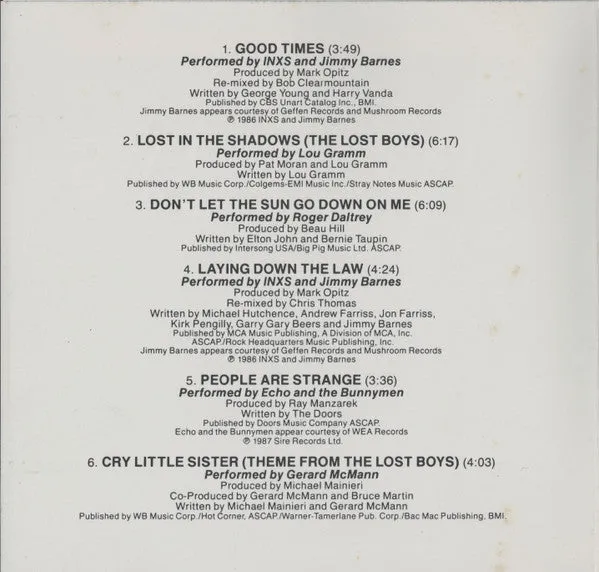 Various Lost Boys soundtrack CD brukt synth-pop