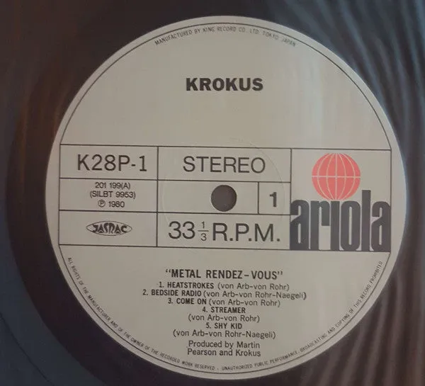 Krokus Metal Rendez-vous LP vinyl brukt Japan-press