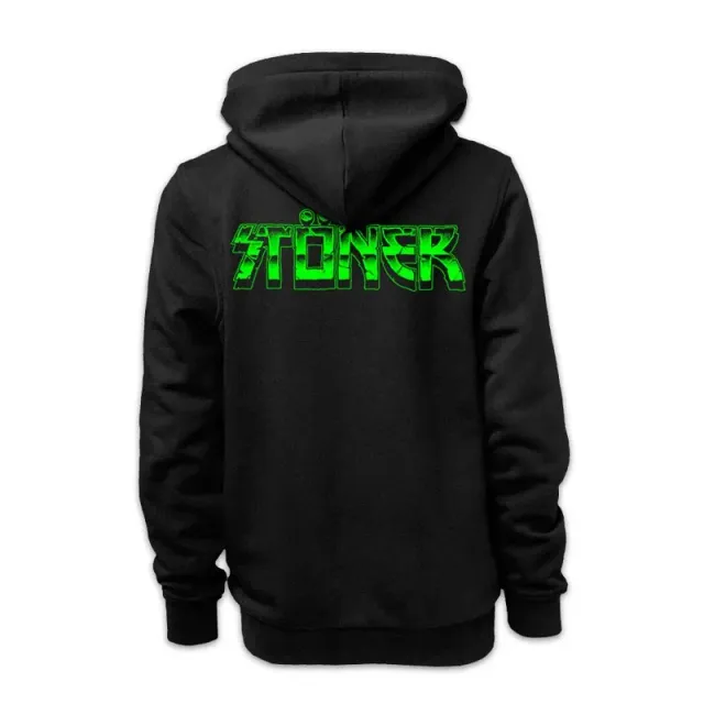 Stoner #01 zip-hoodie svart glidelås