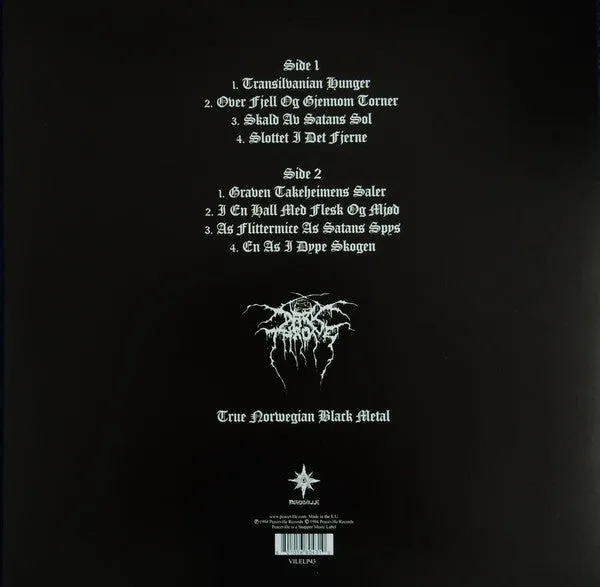 Darkthrone Transilvanian Hunger LP brukt black metal