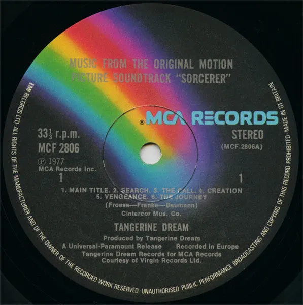 Tangerine Dream Sorcerer LP brukt soundtrack