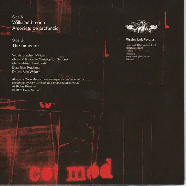 Coué Method Coué Method 7 vinylsingel brukt punk