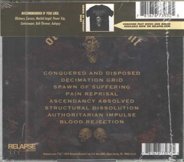 Genocide Pact Order Of Torment CD brukt death metal