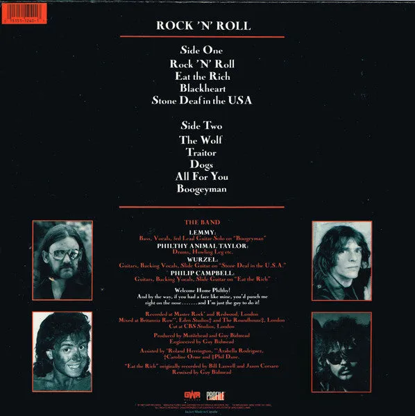 Motörhead Rock 'N' Roll vinylplate brukt 1987 metal