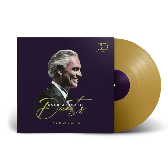 Andrea Bocelli Duets 30th Anniversary gullvinyl LP
