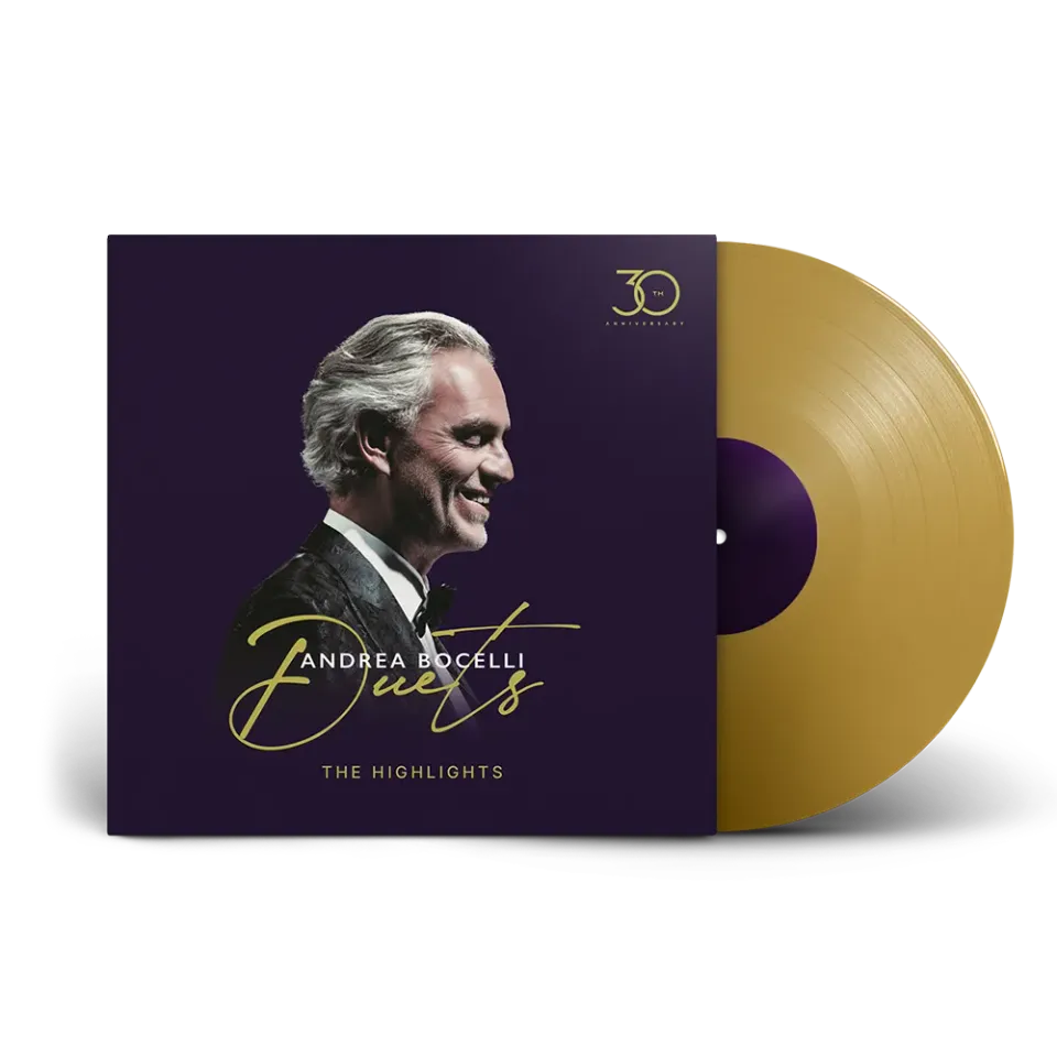 Andrea Bocelli Duets 30th Anniversary gullvinyl LP