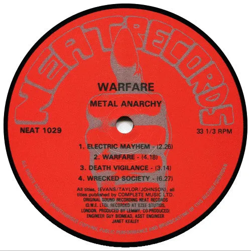 Warfare Metal Anarchy LP brukt vinyl med insert