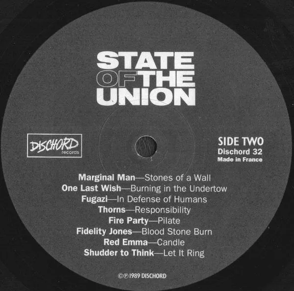Various State Of The Union LP samleplate Dischord punk