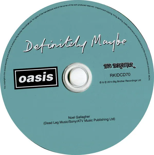 Oasis Definitely Maybe brukt CD remaster britpop