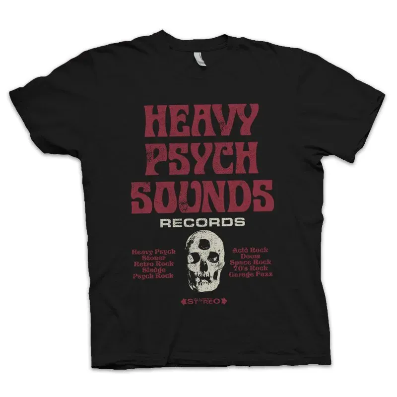 Heavy Psych Sounds #04 Black t-skjorte svart bomull