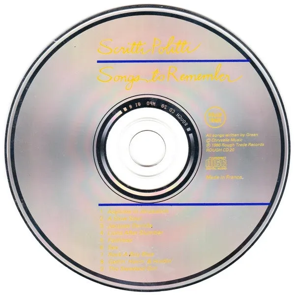 Scritti Politti Songs To Remember CD brukt synth-pop