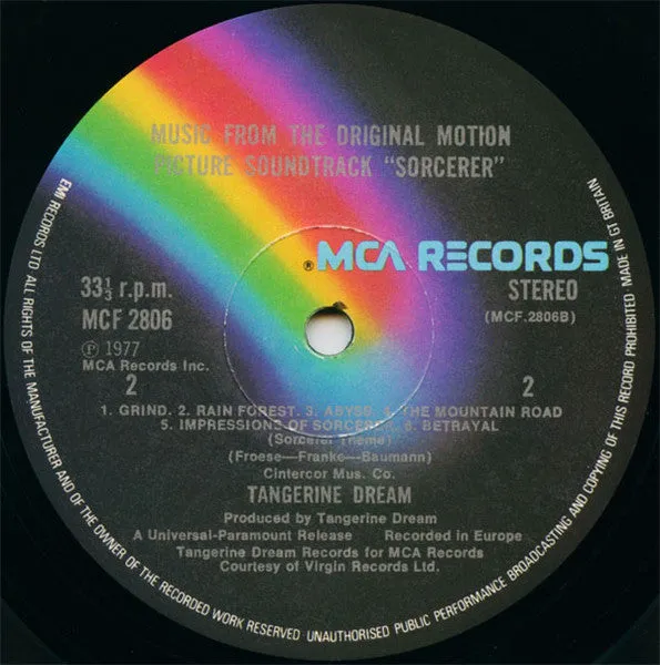Tangerine Dream Sorcerer LP brukt soundtrack