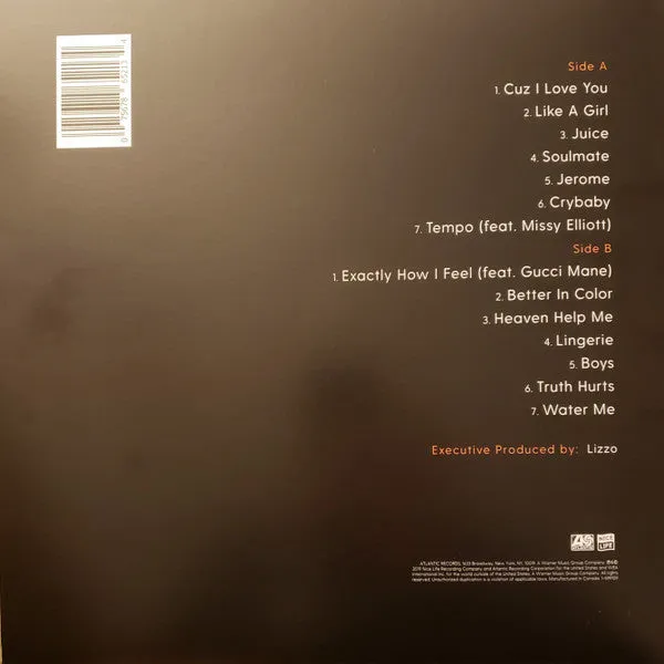 Lizzo Cuz I Love You LP clear brukt pop 2019