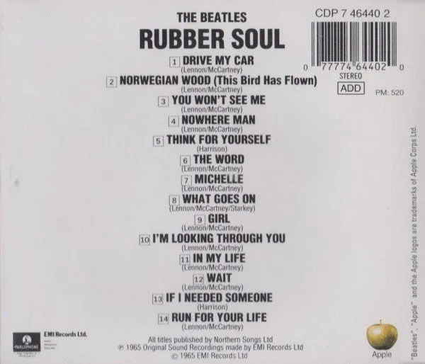 The Beatles Rubber Soul CD brukt reissue UK