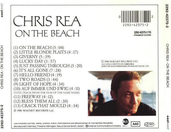 Chris Rea On The Beach CD album softrock