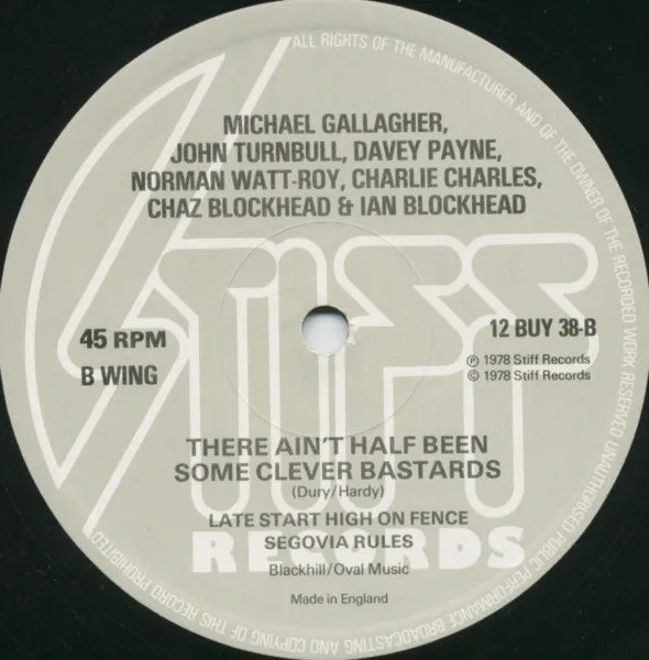 Ian Dury Blockheads Hit Me With Rhythm Stick 12" vinyl