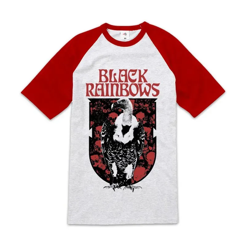 Heavy Psych Sounds Black Rainbows #18 t-skjorte rød baseball