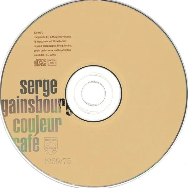 Serge Gainsbourg Couleur Café CD brukt remastret