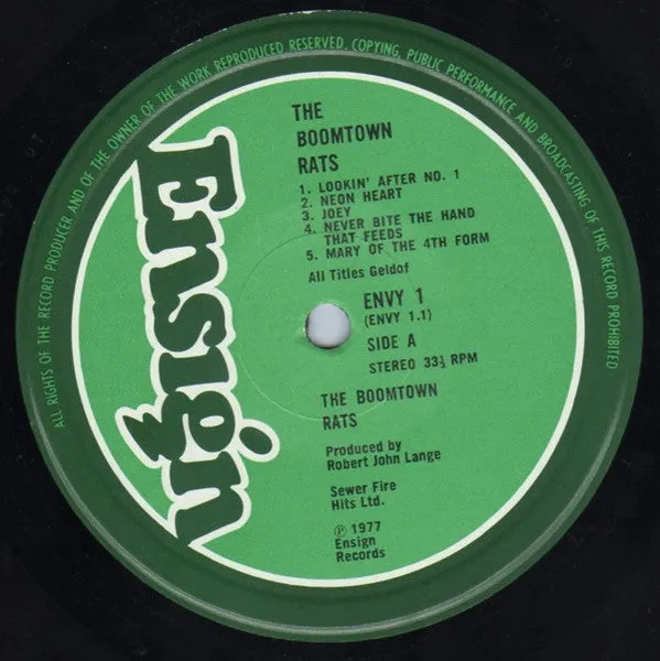 The Boomtown Rats Boomtown Rats LP brukt punk 1977
