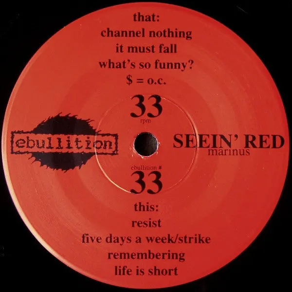 Seein Red Marinus 7" vinyl brukt hardcore