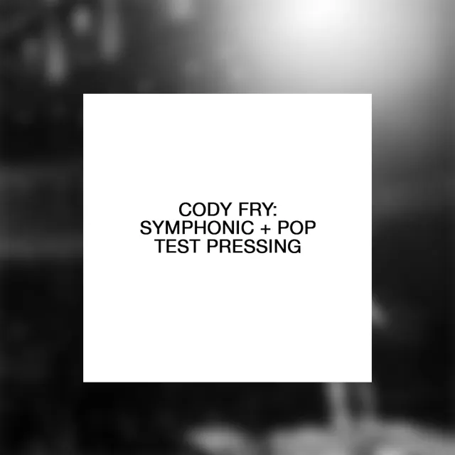 Verve Cody Fry Symphonic + Pop dobbel LP test pressing samler