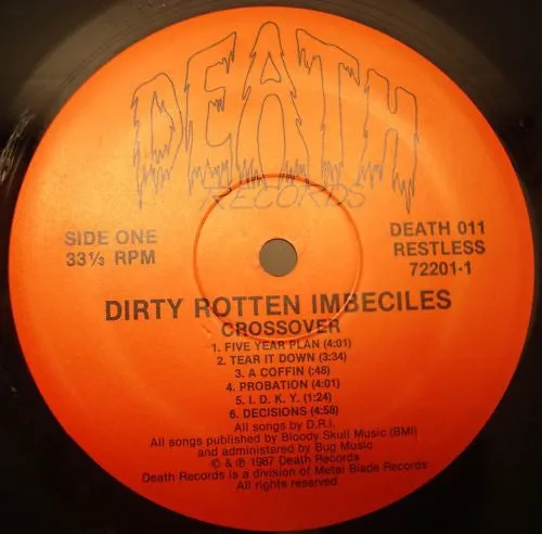 D.R.I. Crossover vinyl LP brukt US 1987 crossover thrash