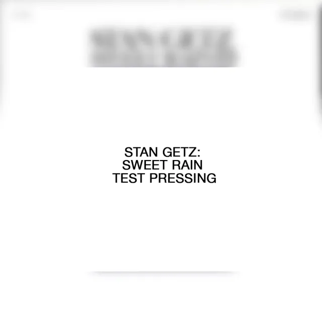 Verve Stan Getz Sweet Rain test pressing LP