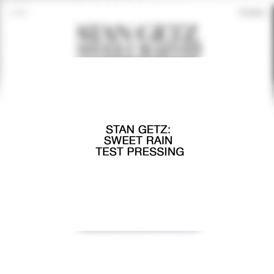 Verve Stan Getz Sweet Rain test pressing LP