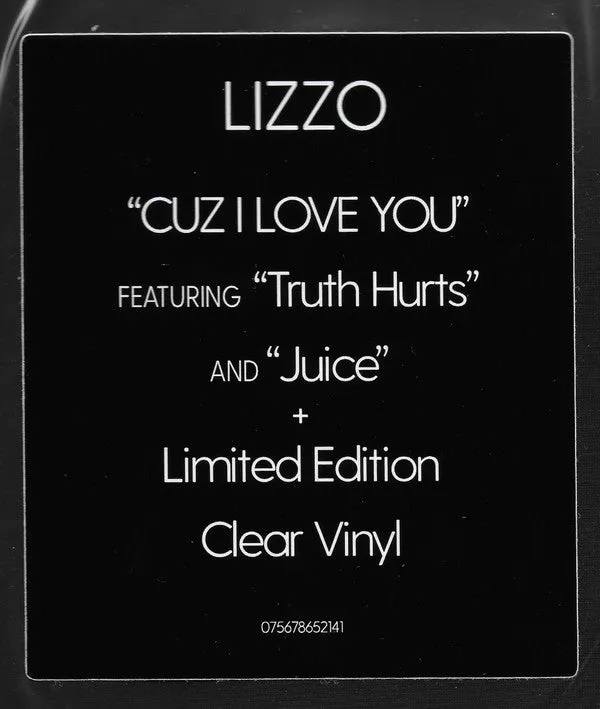 Lizzo Cuz I Love You LP clear brukt pop 2019