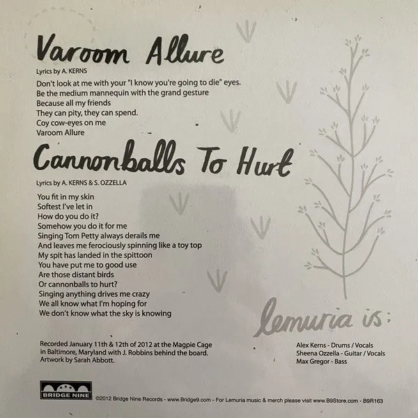 Lemuria Varoom Allure 7" vinyl lilla brukt punk