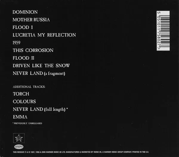 Sisters Of Mercy Floodland 5101175802 CD digipak brukt
