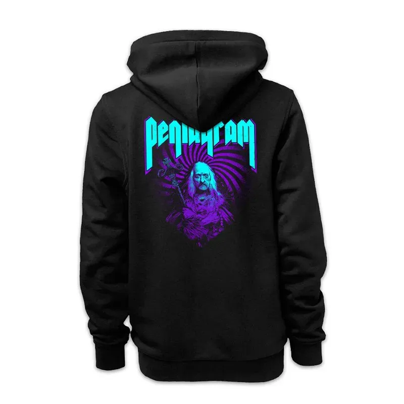 Pentagram #05 hettegenser glidelås svart doom-merch