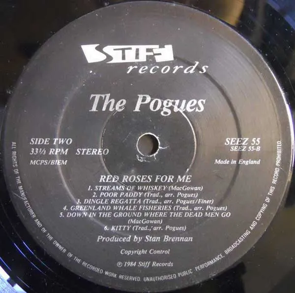 The Pogues Red Roses For Me LP vinyl brukt 1984