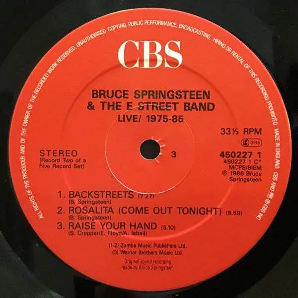 Bruce Springsteen Live 1975-85 5xLP box brukt UK