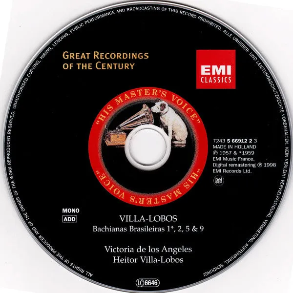 Villa-Lobos Bachianas Brasileiras CD samling mono