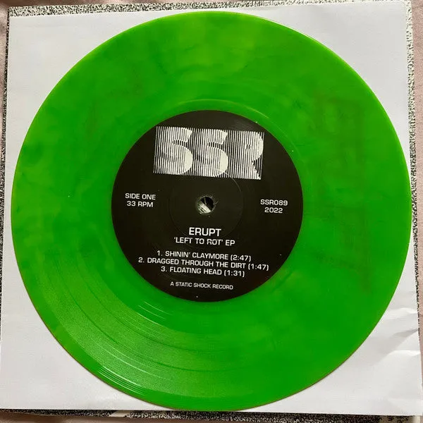 Erupt Left To Rot 7" grønn vinyl brukt EP