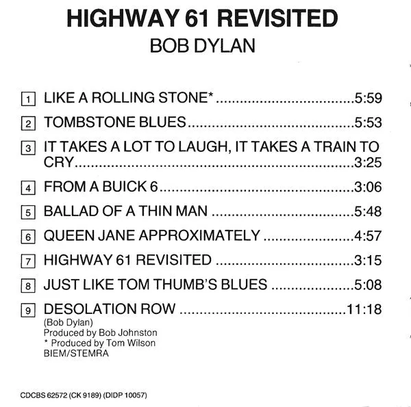 Bob Dylan Highway 61 Revisited CD brukt 1997