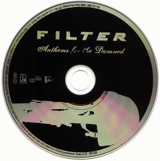 Filter Anthems For The Damned CD brukt alternativ rock