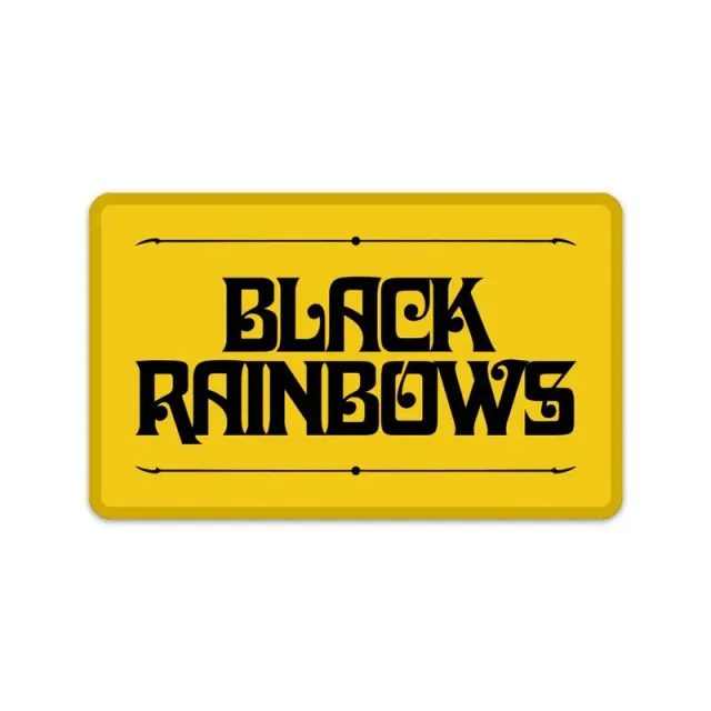 Black Rainbows #01 patch gul svart vevd stoffmerke