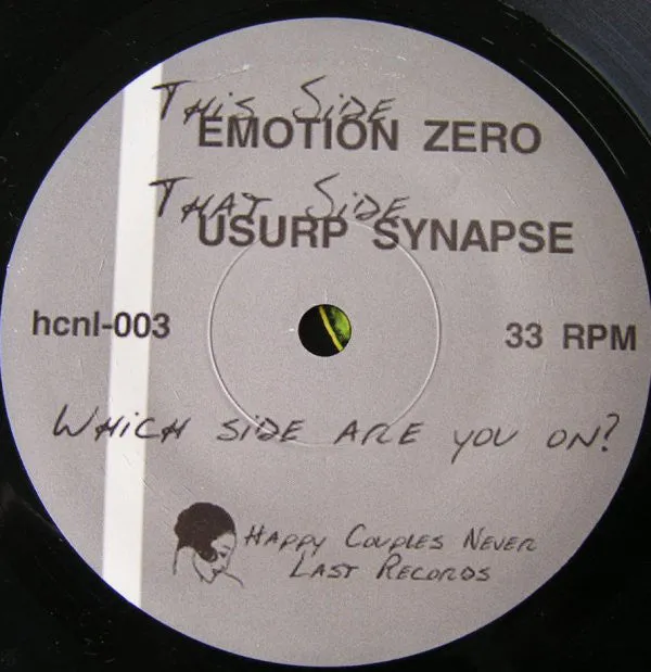 Emotion Zero / Usurp Synapse Index Of Isolation 7" brukt hardcore-vinyl