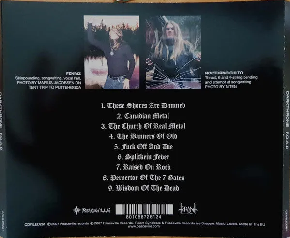 Darkthrone F.O.A.D. CD brukt thrash black metal Peaceville