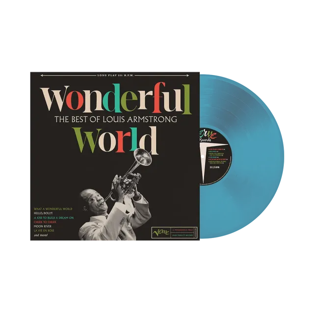 Verve Louis Armstrong Wonderful World LP blå vinyl best of