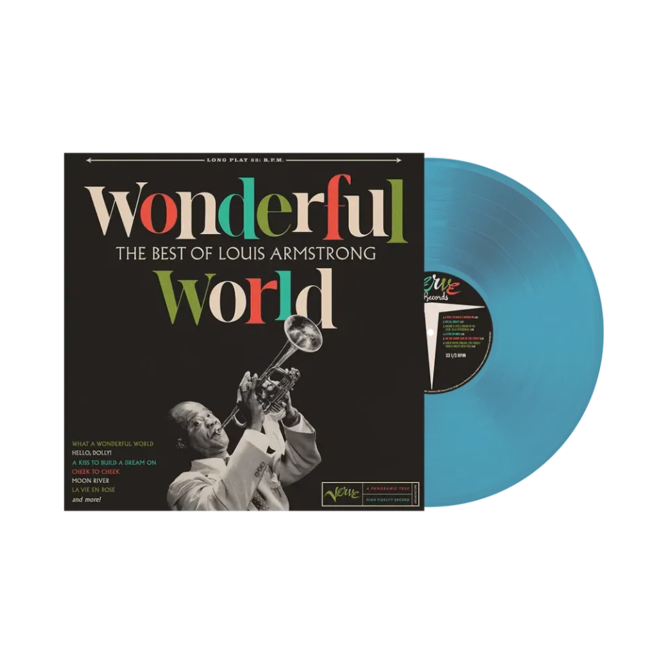 Verve Louis Armstrong Wonderful World LP blå vinyl best of