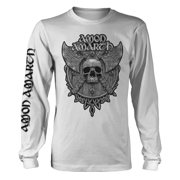 Amon Amarth Grey Skull longsleeve hvit offisiell