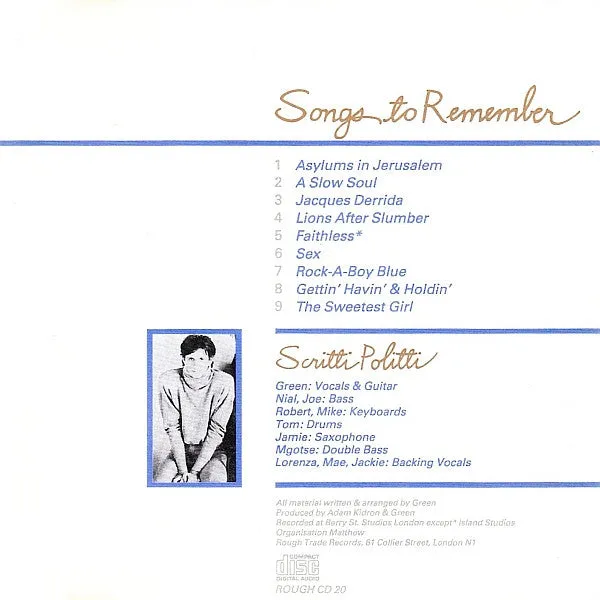 Scritti Politti Songs To Remember CD brukt synth-pop