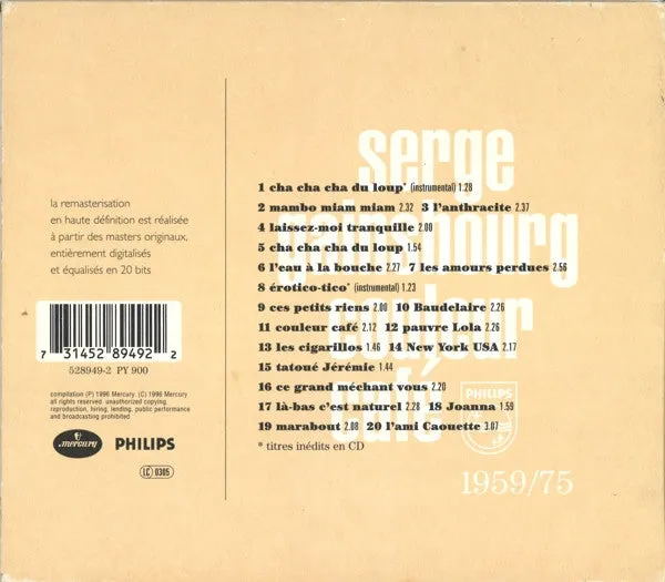 Serge Gainsbourg Couleur Café CD brukt remastret