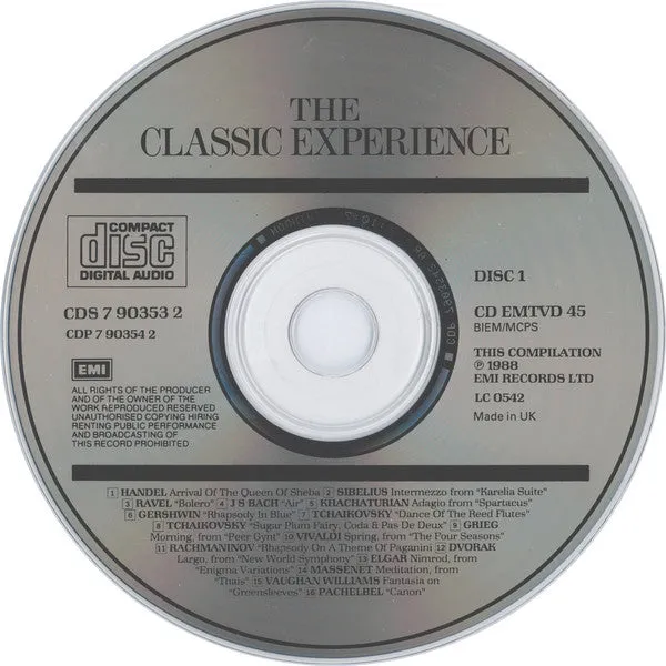 Various The Classic Experience 2xCD brukt klassisk