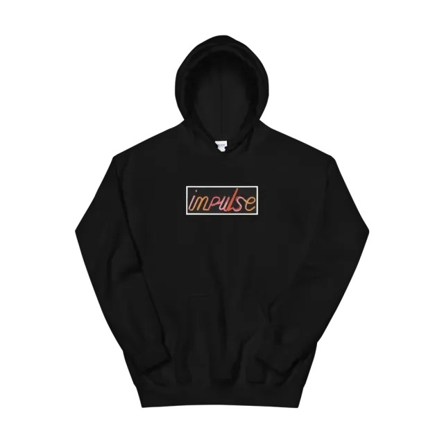 Impulse Neon Logo hettegenser hoodie svart